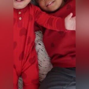 Cat & Jack Ynisex Red Heart Valentines Romper 24 Months New NWT pajamas ribbed